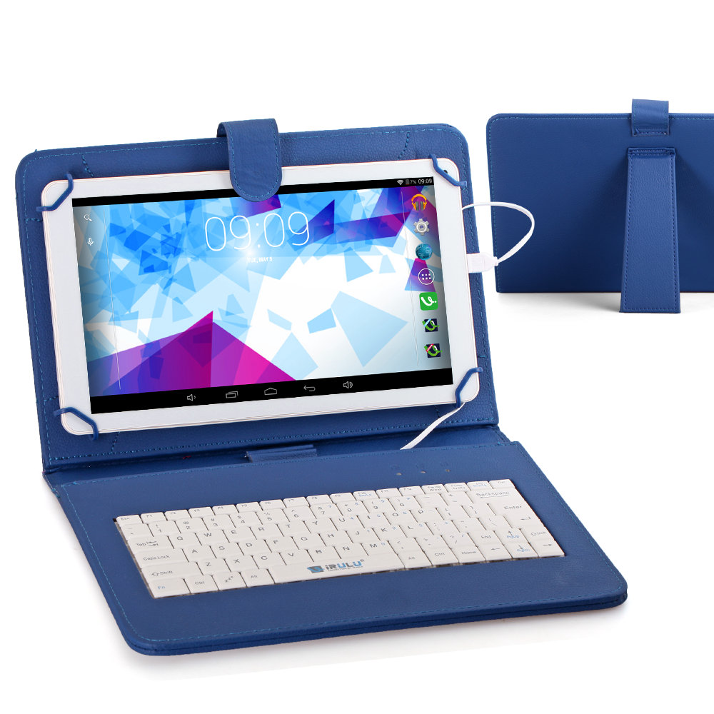 Husa Tableta 9 Inch Cu Tastatura Micro Usb Model X , Albastru