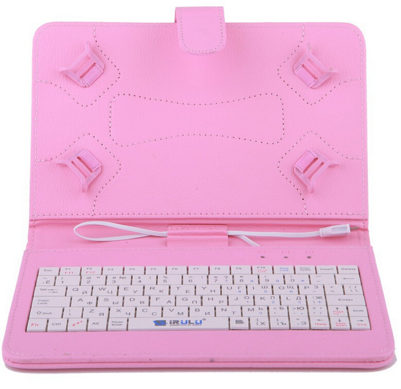 Husa Tableta 10 Inch Cu Tastatura Micro Usb Model X , Roz Deschis