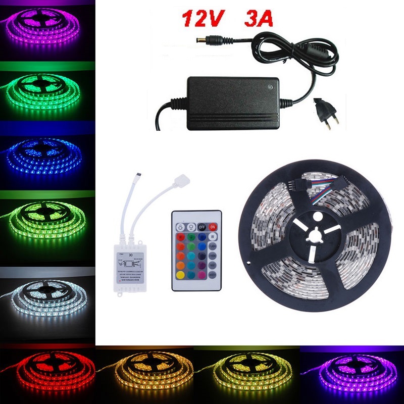 Kit 5m Banda LED RGB Telecomanda si Transformator