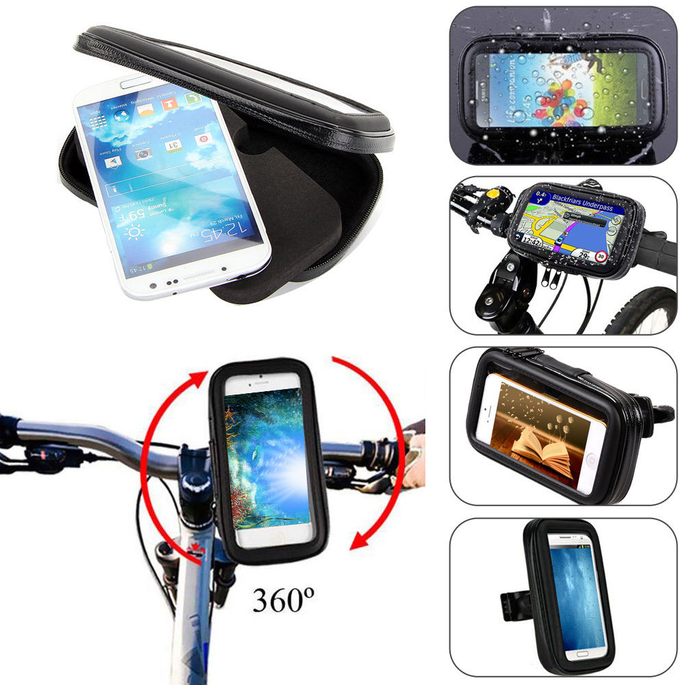 Suport Telefon Universal XL MRG L-150, Pentru Bicicleta / Moto, Impermeabil, Negru