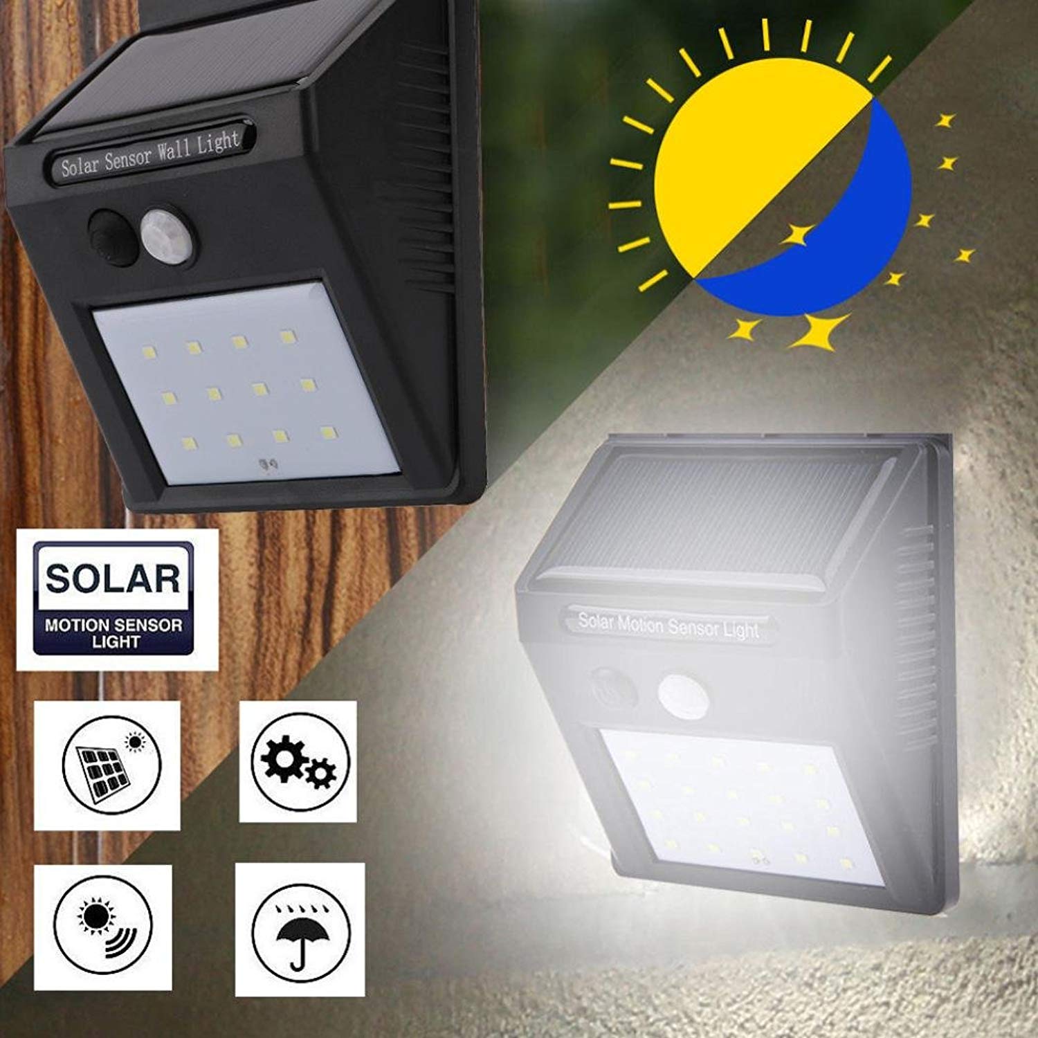 Lampa cu LED incarcare solara si senzor de miscare 12 x LED