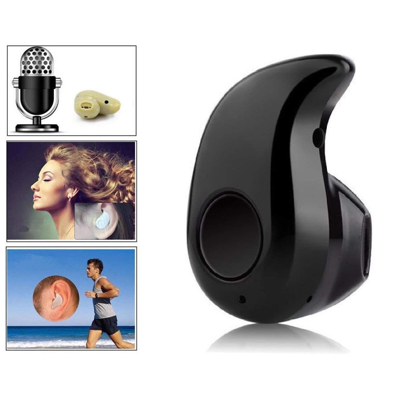 Mini casca Bluetooth 10m invizibila Handsfree Negru A2DP