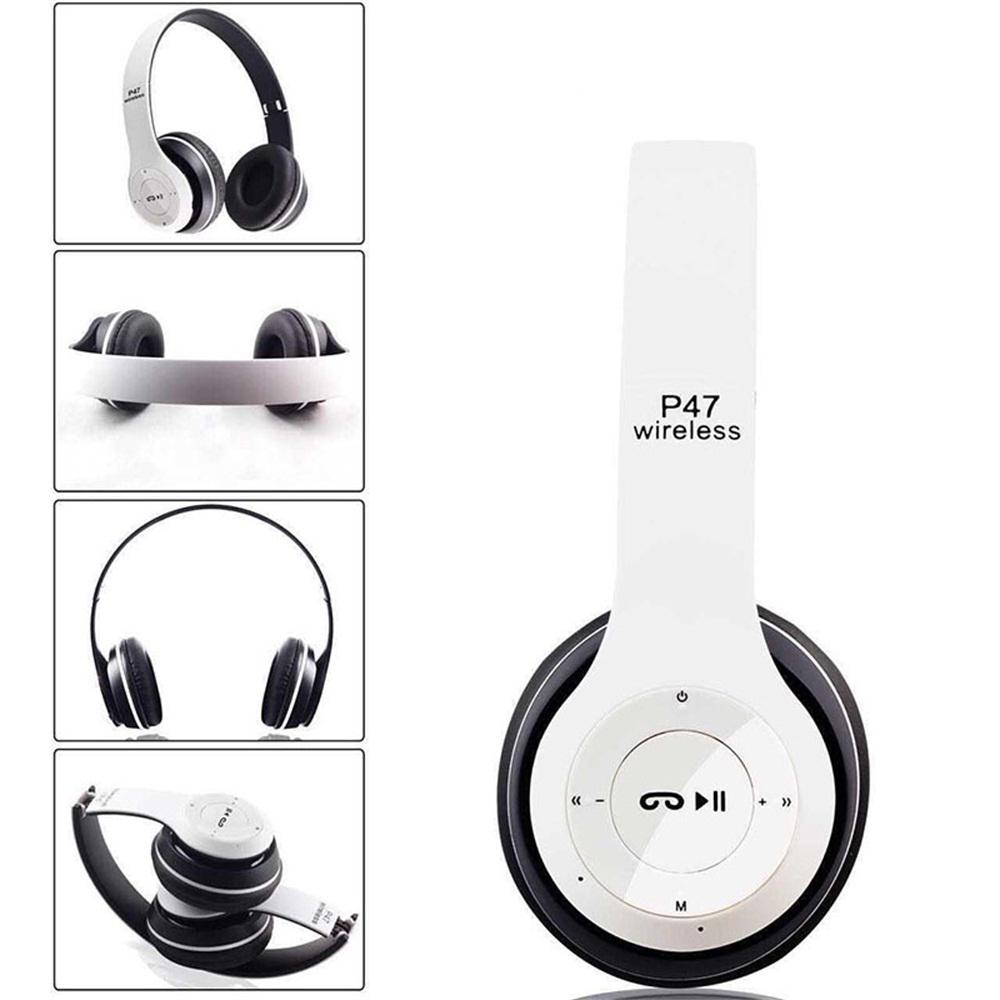 Casti wireless MRG® L-P47 Alb cu Bluetooth , Handsfree