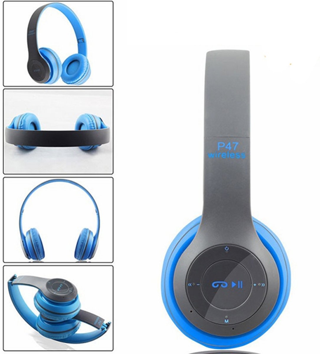 Casti wireless MRG® L-P47 Albastru cu Bluetooth , Handsfree