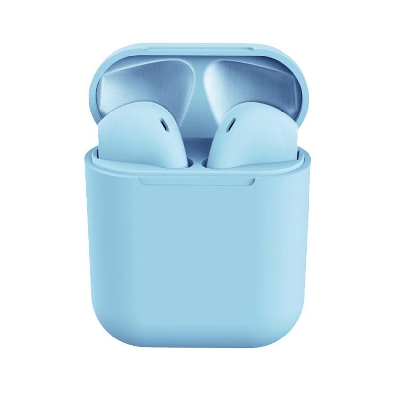 Casti Bluetooth MRG L-inPods 12, Cu carcasa, Handsfree, Albastru