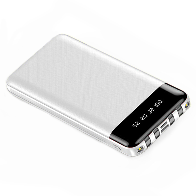 Baterie Externa Power Bank MRG M-486, 12.000 mAh, 3 in 1, Display LCD, Alb