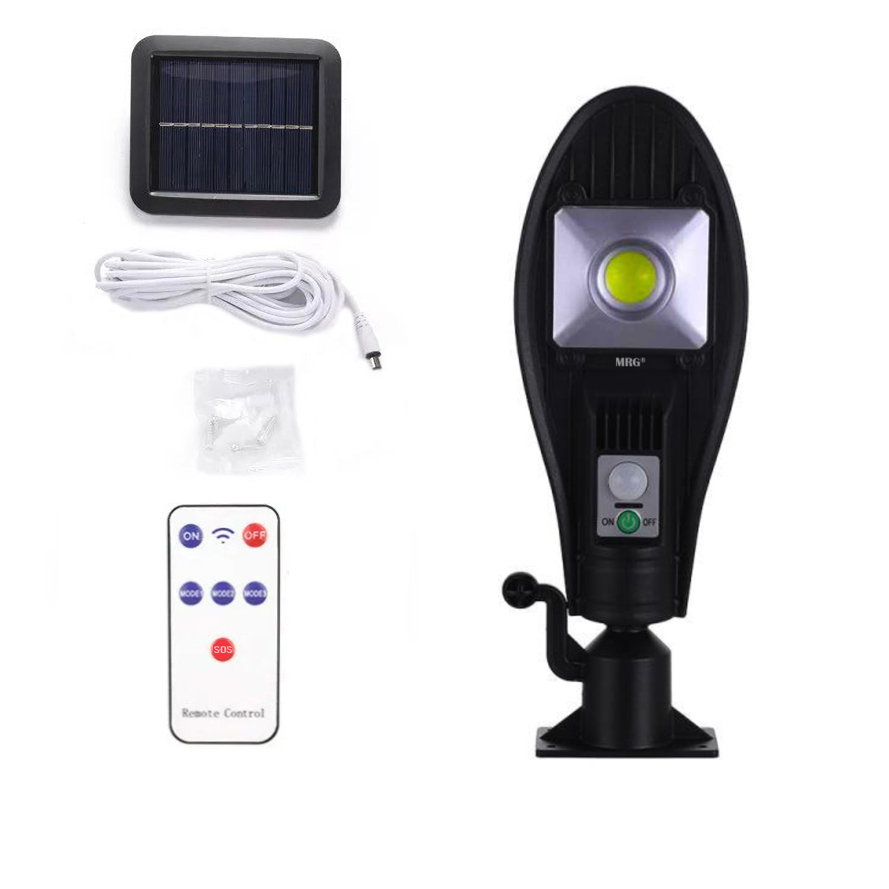 Lampa solara stradala MRG A-JX-256, Panou solar, Cu telecomanda, Negru