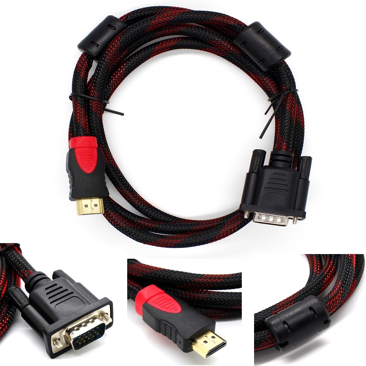 Cablu VGA - HDMI 1.5 Metri Mufe Aurite Adaptor VGA 15 Pin pt Monitor LCD