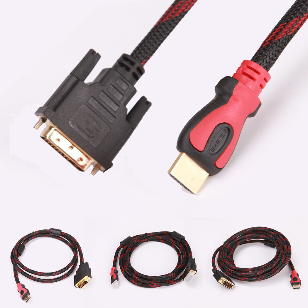 Cablu DVI - HDMI 1.5 Metri Mufe Aurite Adaptor DVI-D 24+1 Pini pt. HDTV HD PC PS3 XBOX