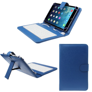 Husa Tableta 7 Inch Cu Tastatura Micro Usb Model X, Albastru