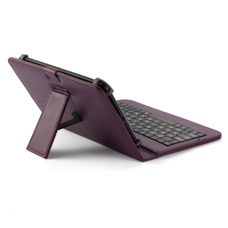 Husa Tableta 7 Inch Cu Tastatura Micro Usb Model X, Mov
