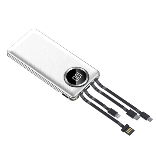 Baterie Externa Power Bank MRG M-492, 12.000 mAh, 3 in 1, Ecran LCD, Alb