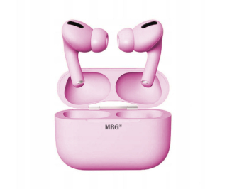 Casti Bluetooth MRG MinPods3, Cu carcasa, Display LCD, Roz
